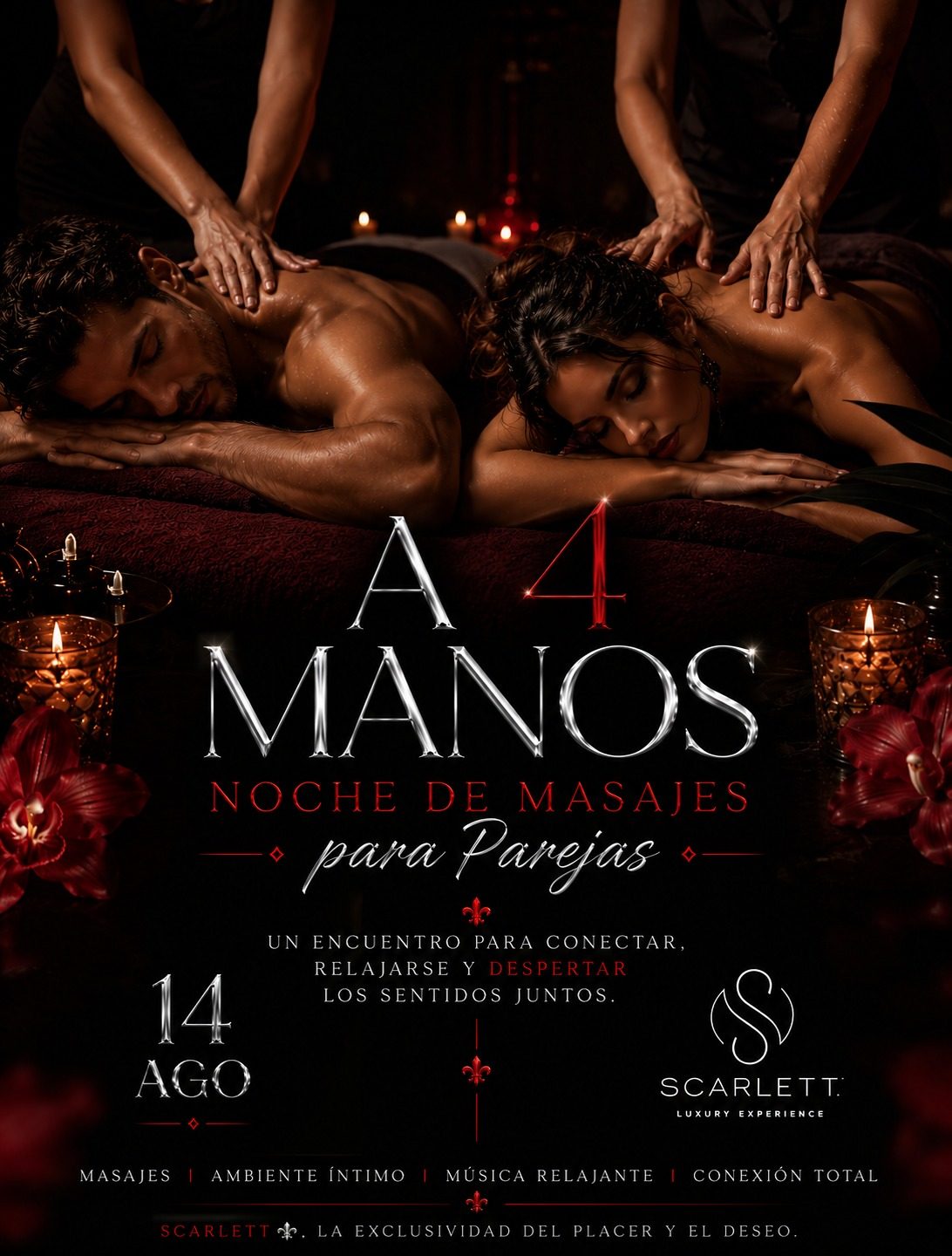 A 4 MANOS - Noche de Masajes para pareja