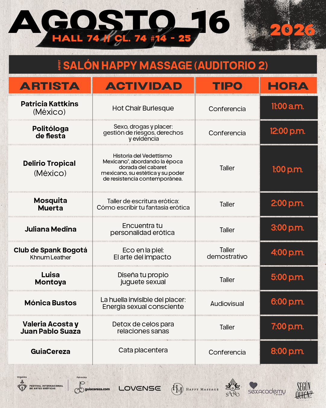 PROGRAMACIÓN AEFEST - AGOSTO 16 — imagen 2