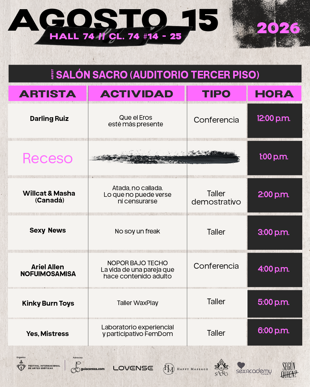 PROGRAMACIÓN AEFEST - AGOSTO 15 — imagen 3