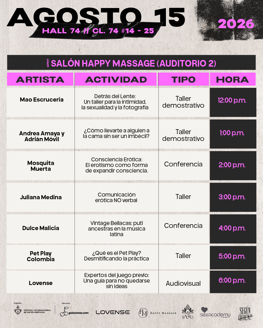 PROGRAMACIÓN AEFEST - AGOSTO 15 — imagen 2