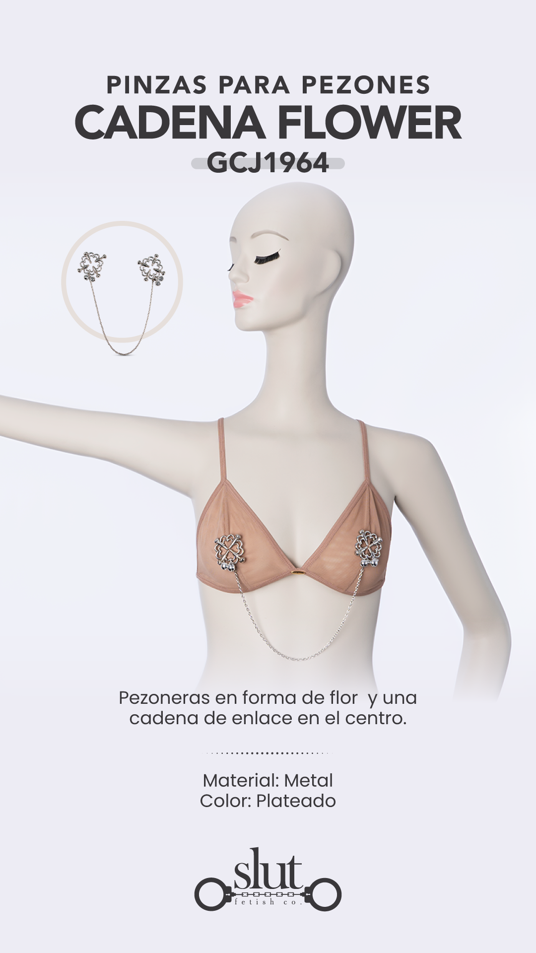 Pinzas Para Pezones Cadena Flower
