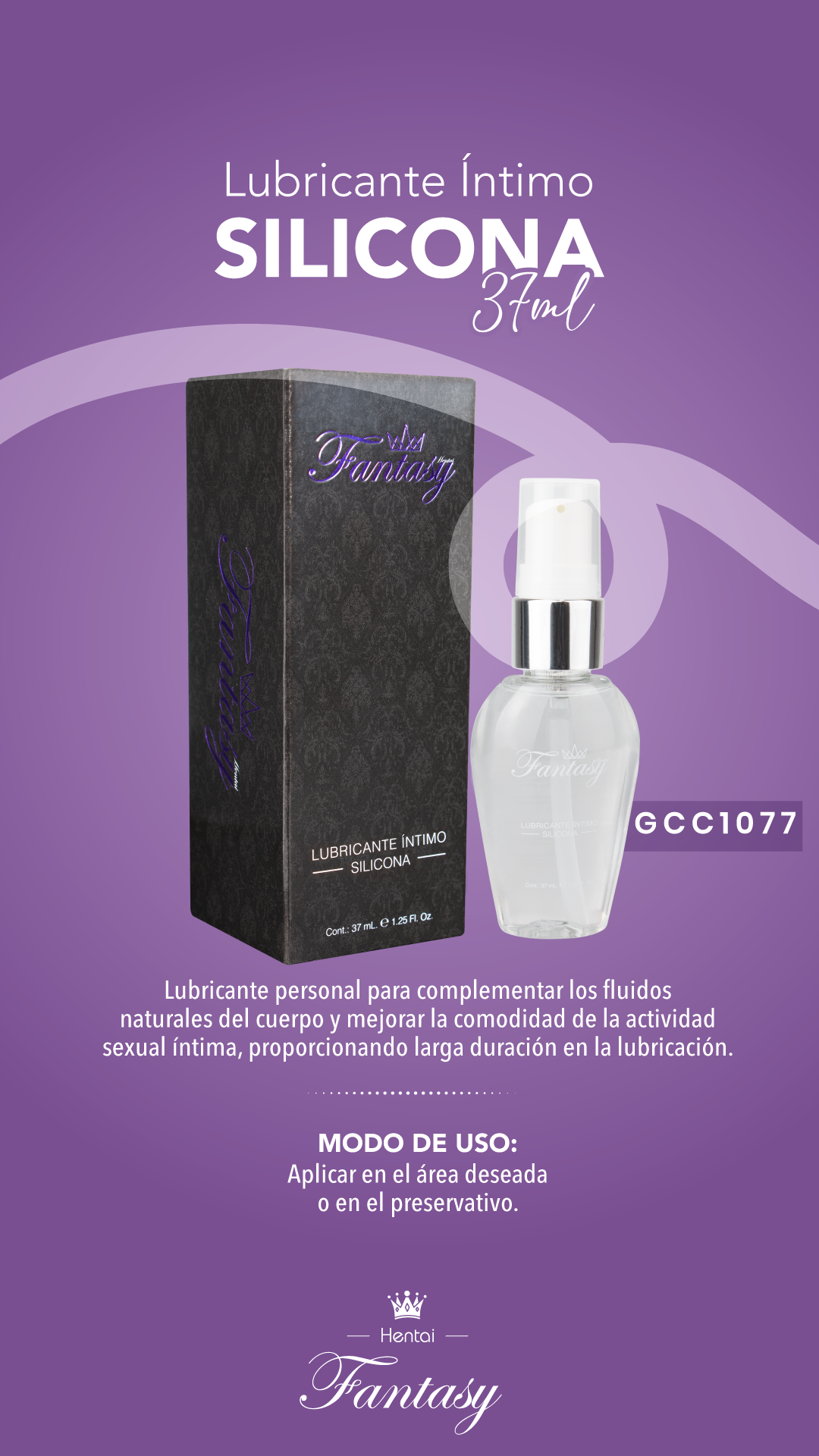 Lubricante Íntimo Silicona x 37 ml by Hentai Fantasy