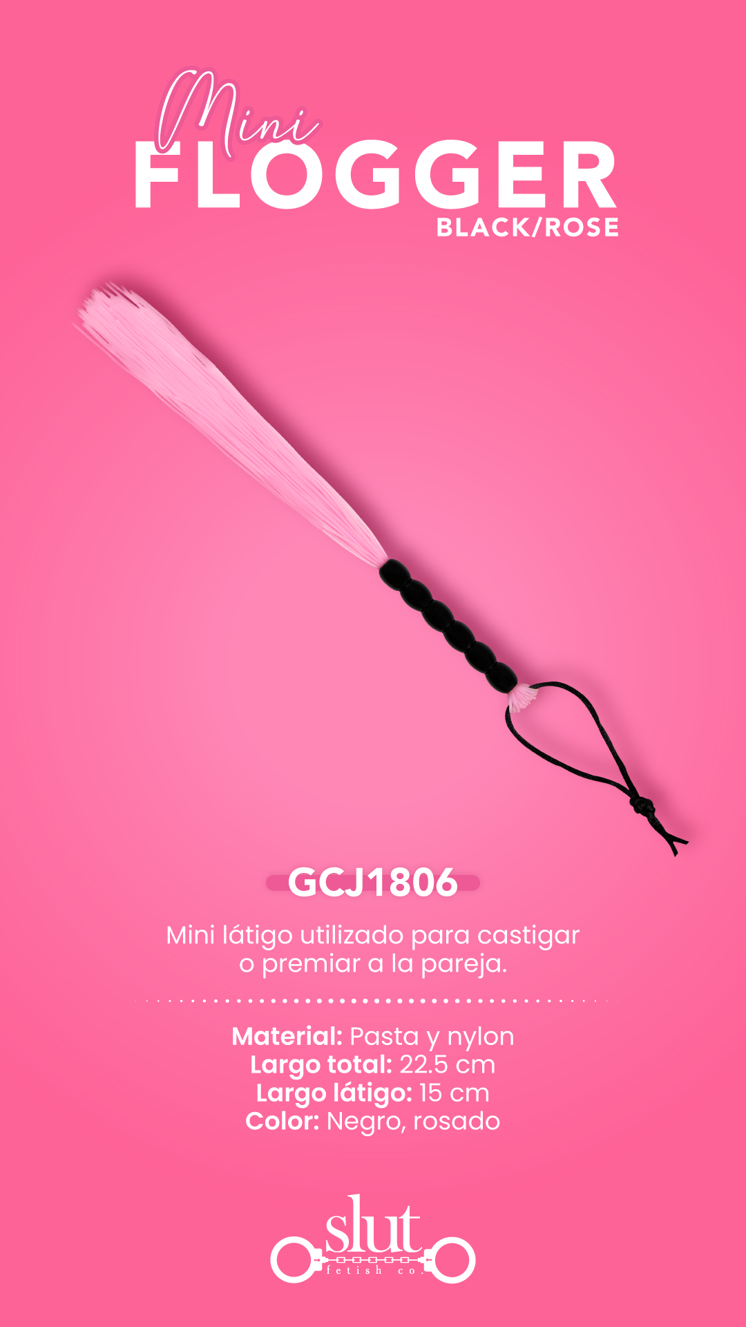 Mini Flogger Black/Rose
