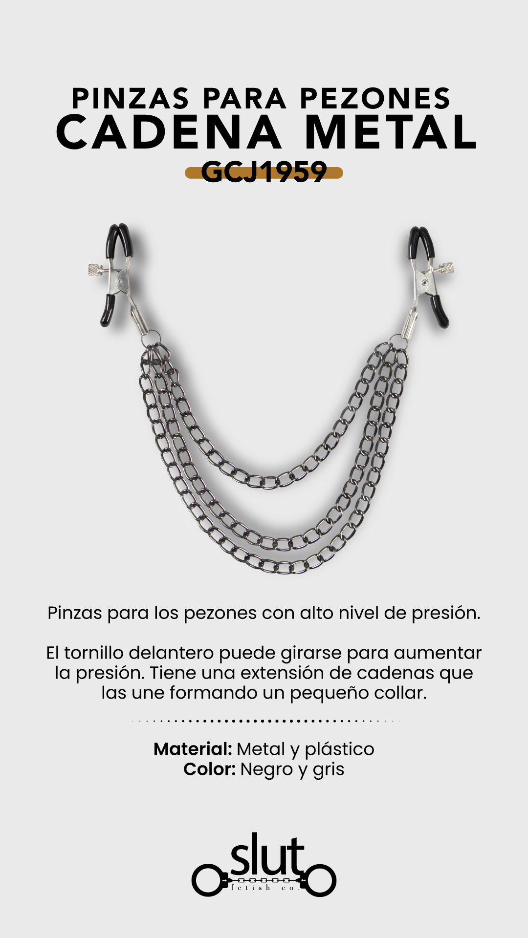 Pinzas Para Pezones Cadena Metal