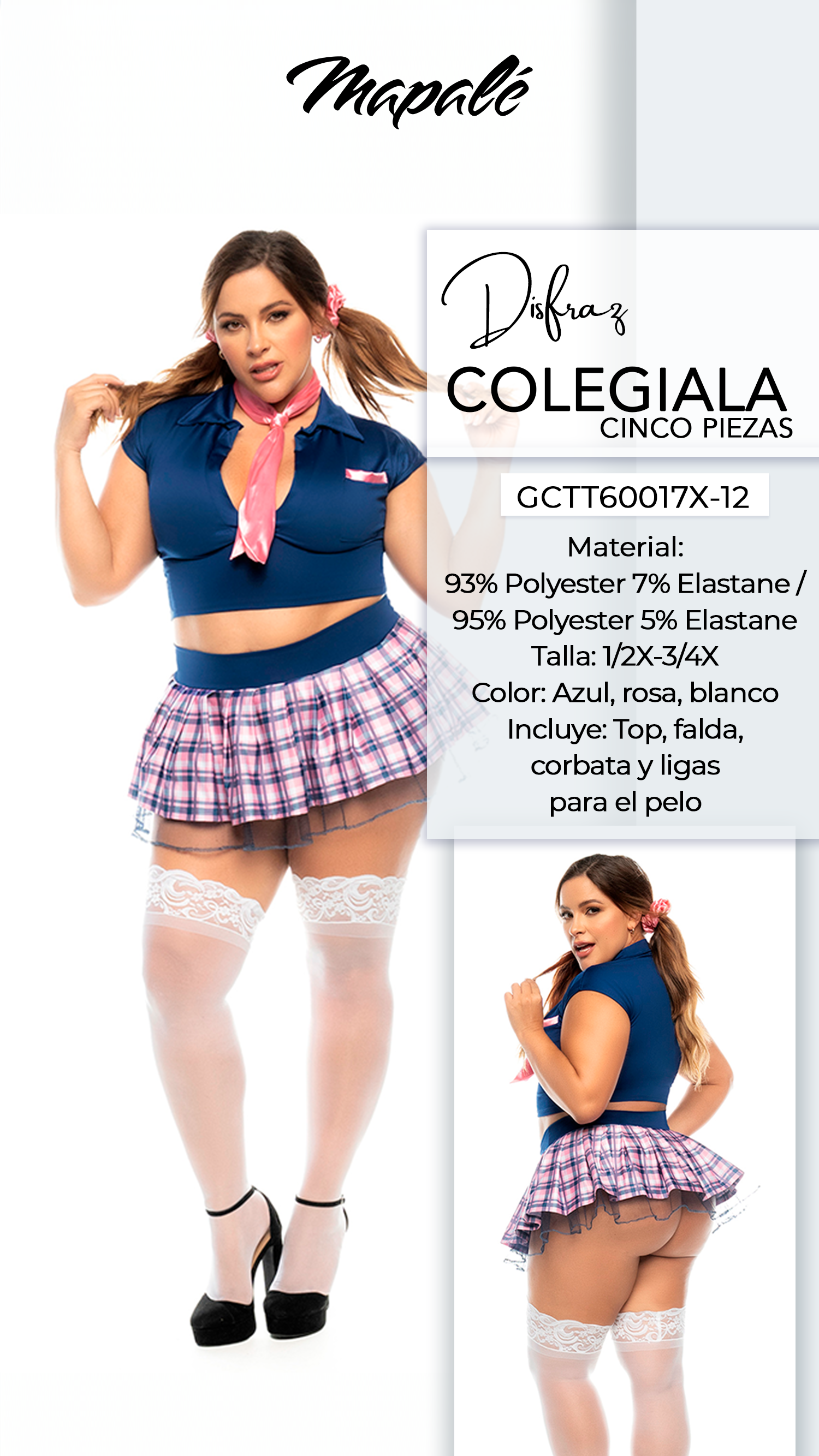 Disfraz Colegiala 5 Piezas