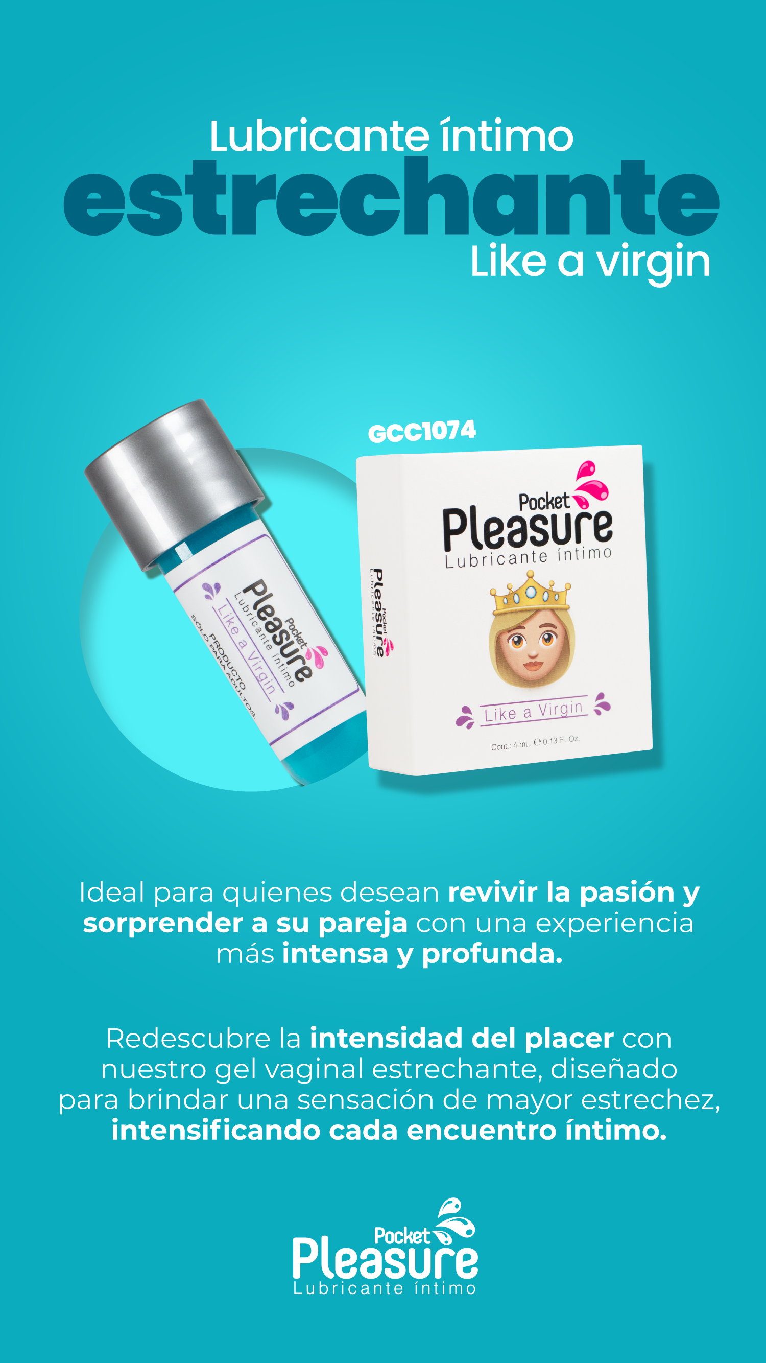 Lubricante Íntimo Estrechante Like a Virgin x 4 ml by Pocket Pleasure
