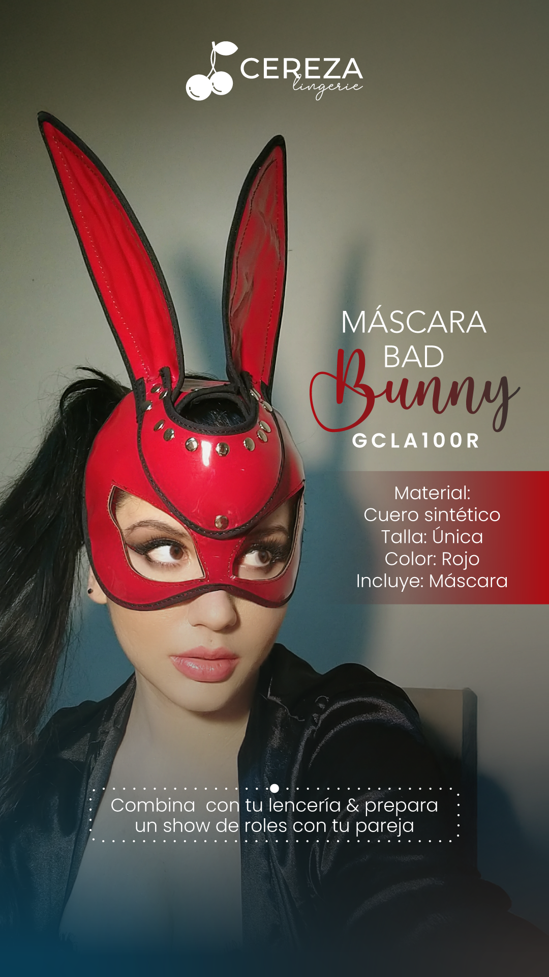 MASCARA BAD BUNNY RED