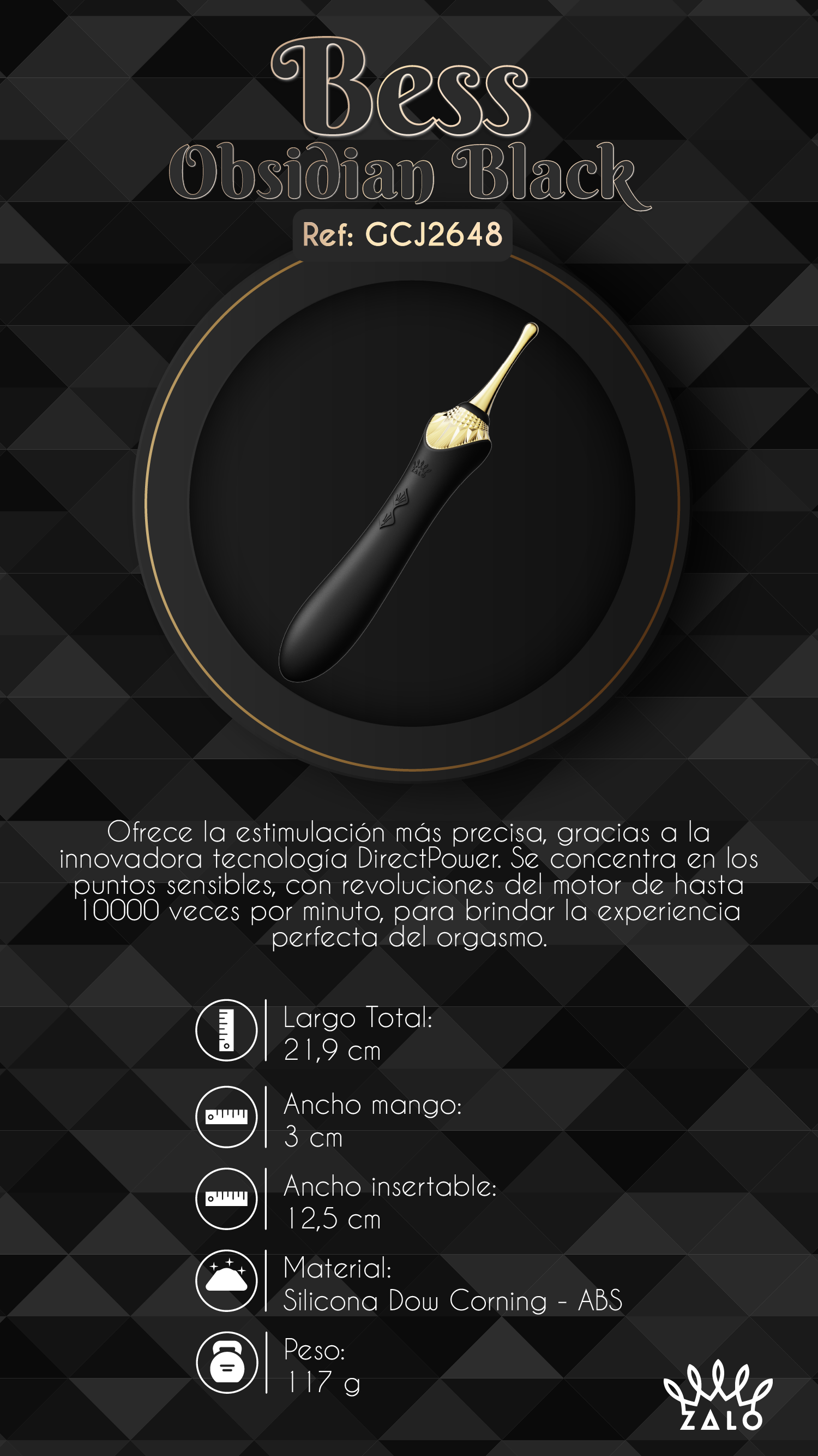 Vibrador Clitorial de Lujo Bess Obsidian Black