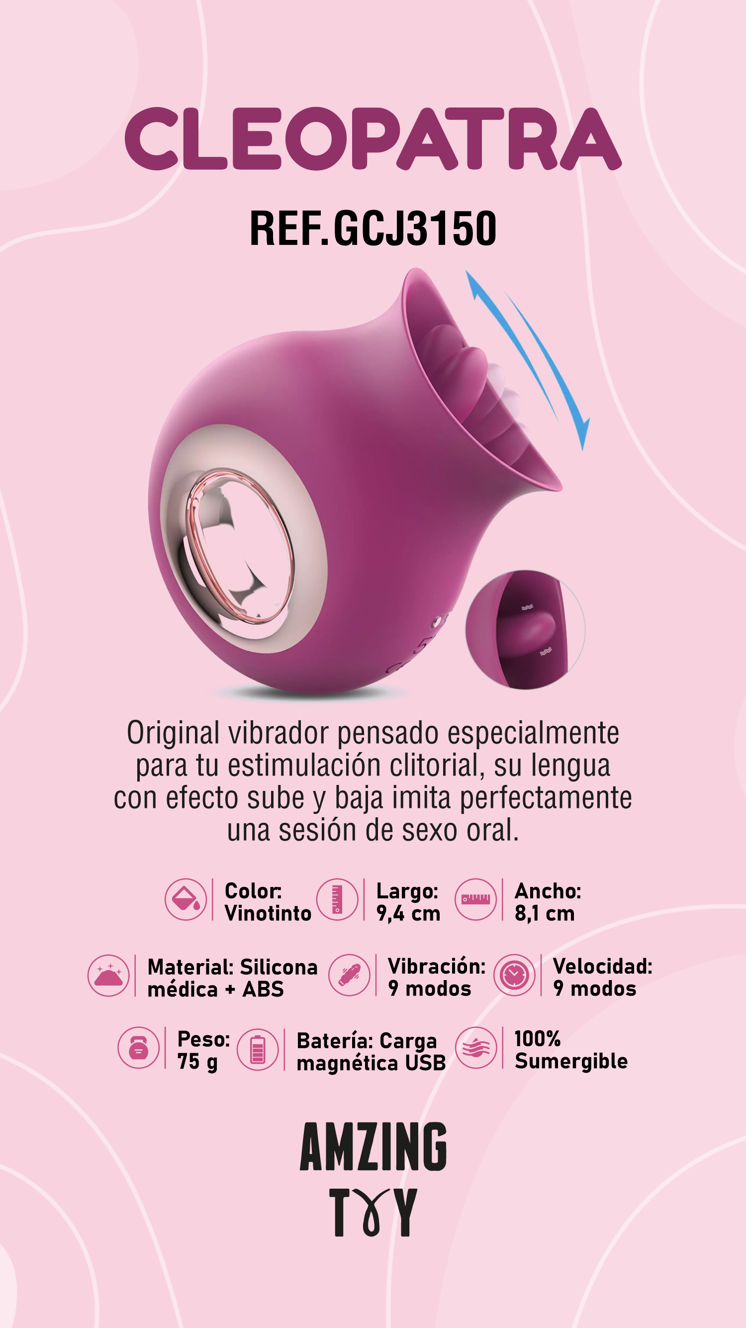 Estimulador Clitorial por Ondas Cleopatra