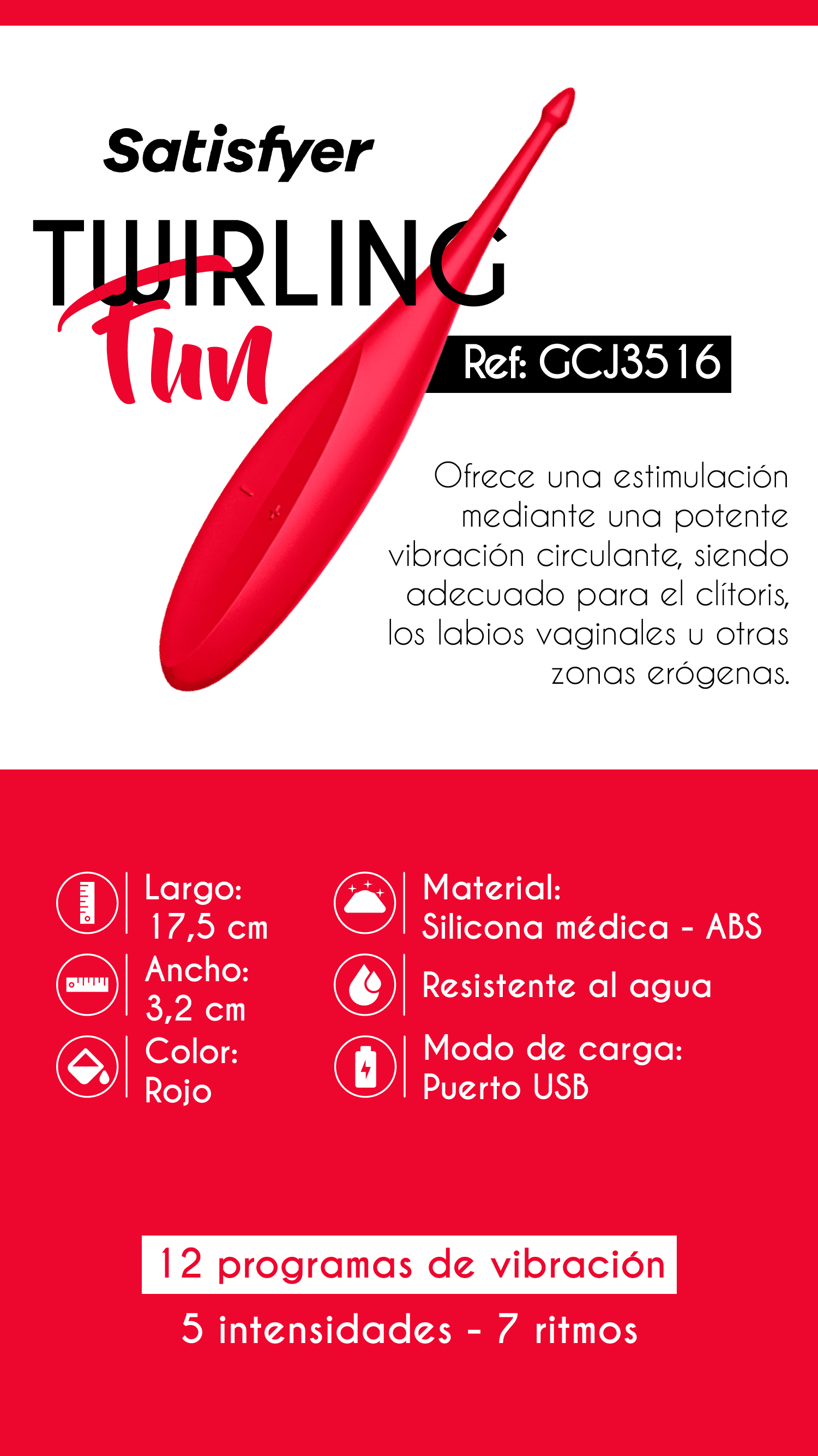 Vibrador Estimulaci&oacute;n Clitorial Twirling Satisfyer