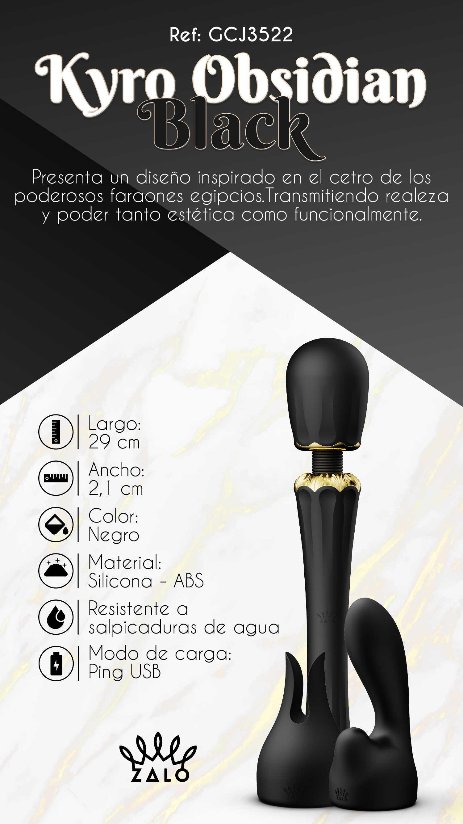 Vibrador de Lujo Kyro Obsidian Black
