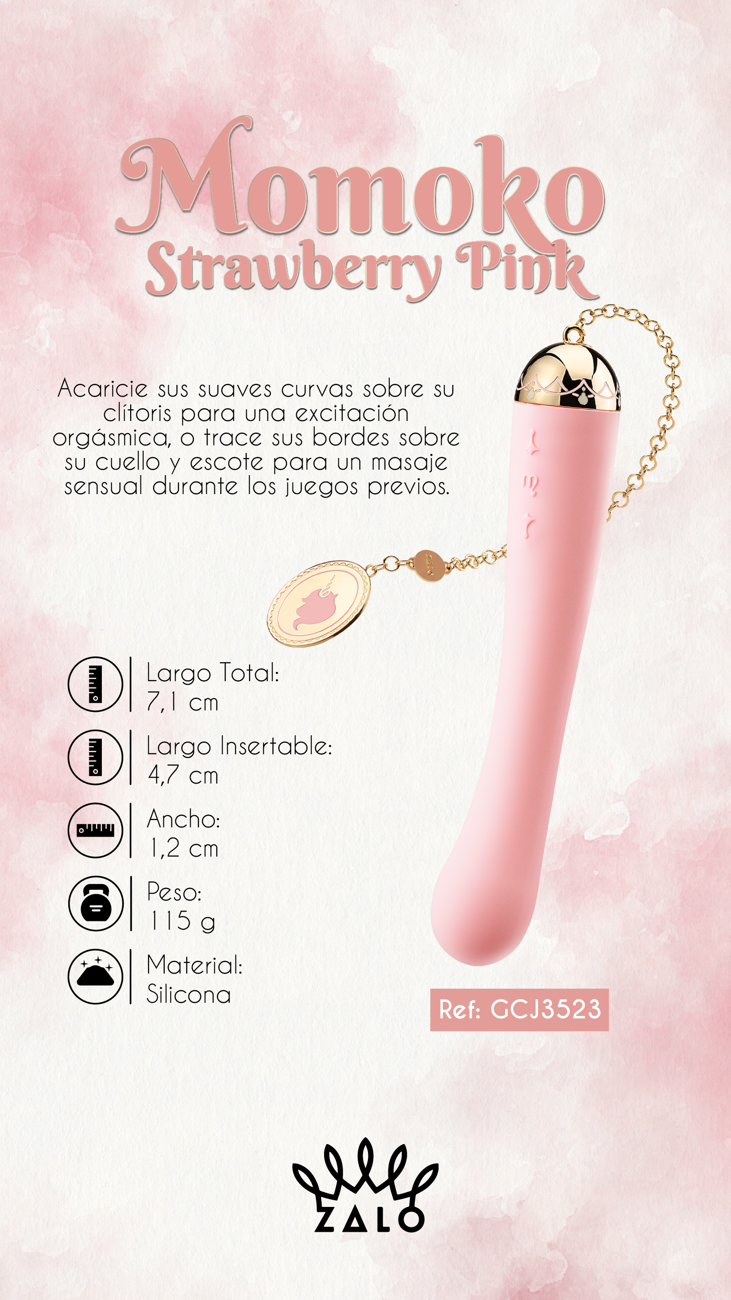 Vibrador de Lujo Momoko Strawberry Controlado por APP Bluetooth by ZALO