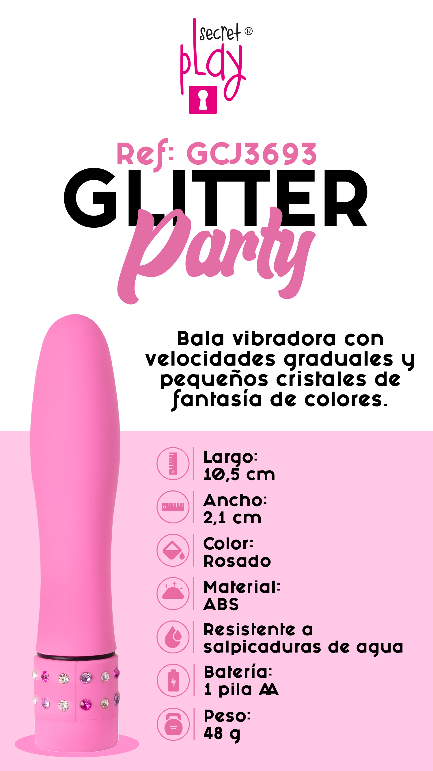 Vibrador Glitter Party